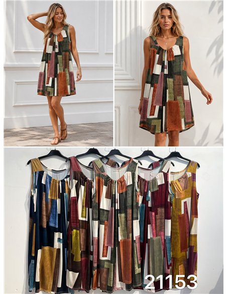 Lycra-Kleid mit geometrischem Muster