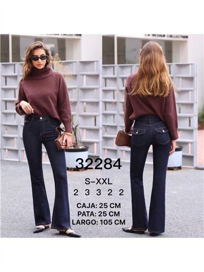 Jeans flare oscuro con bolsillos solapa 2