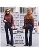 Jeans a zampa scuri con tasche a patta