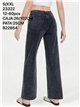 Jeans wide leg gris con tachuelas laterales