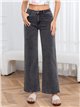 Jeans a gamba larga grigi effetto slavato