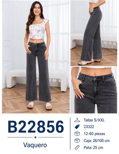 Jeans a gamba larga grigi effetto slavato