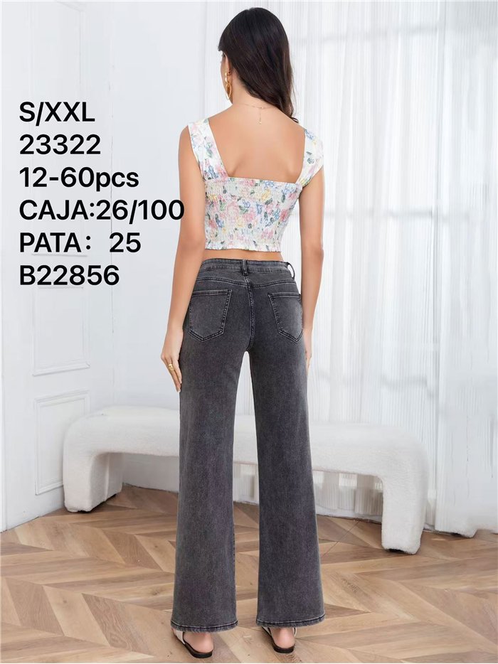 Jeans a gamba larga grigi effetto slavato