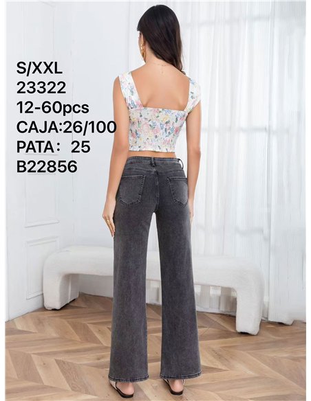 Jeans a gamba larga grigi effetto slavato