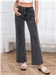 Jeans a gamba larga grigi effetto slavato