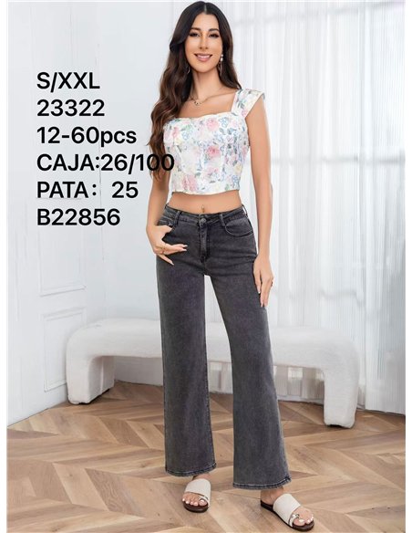 Jeans a gamba larga grigi effetto slavato
