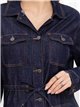 Chaqueta denim oscura con cintura ajustable