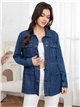 Chaqueta denim azul con cintura ajustable