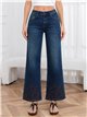 Jeans wide leg azul con strass