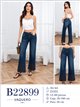 Jeans wide leg azul con strass