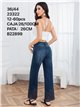 Jeans wide leg azul con strass