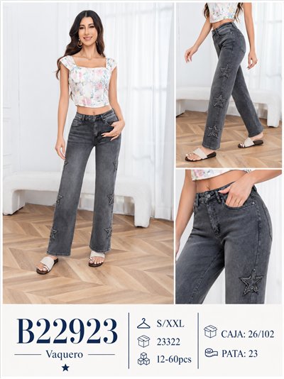 Jeans gris con estrellas aplicadas 2