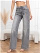 Jeans wide leg gris con estrellas de strass