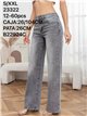 Jeans wide leg gris con estrellas de strass