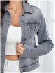 Chaqueta denim gris con estrella de strass