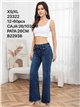Jeans flare bolsillos solapa