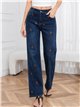 Jeans bordado floral