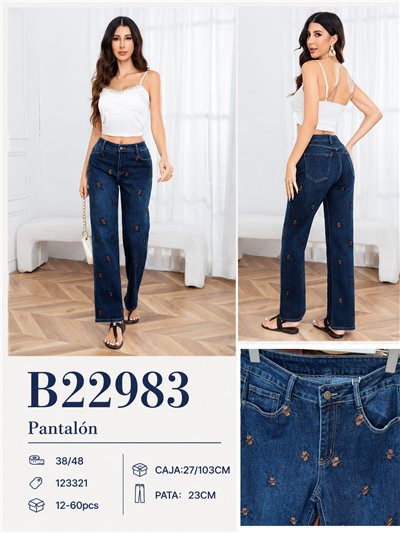 Jeans bordado floral 2