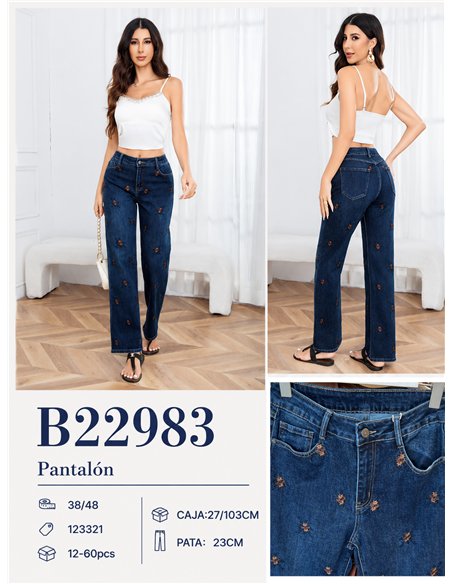 Jeans bordado floral