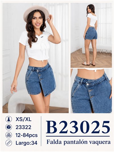Falda pantalón vaquera cruzada 2