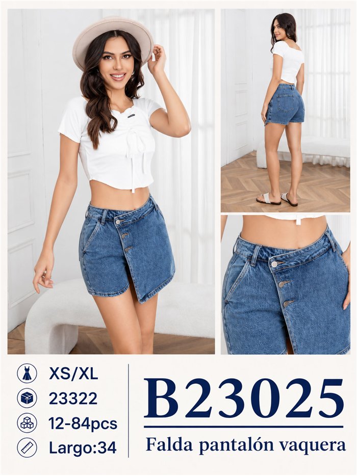 Falda pantalón vaquera cruzada