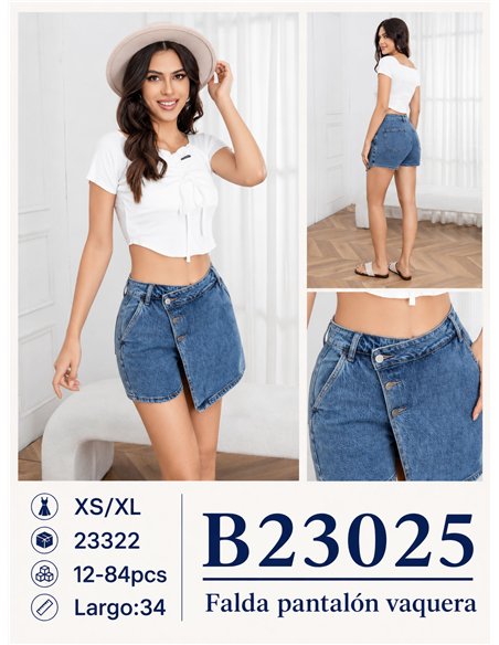 Falda pantalón vaquera cruzada