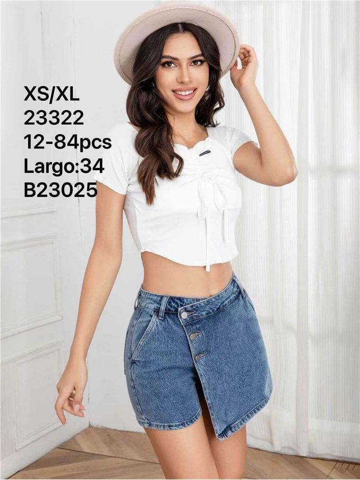 Falda pantalón vaquera cruzada