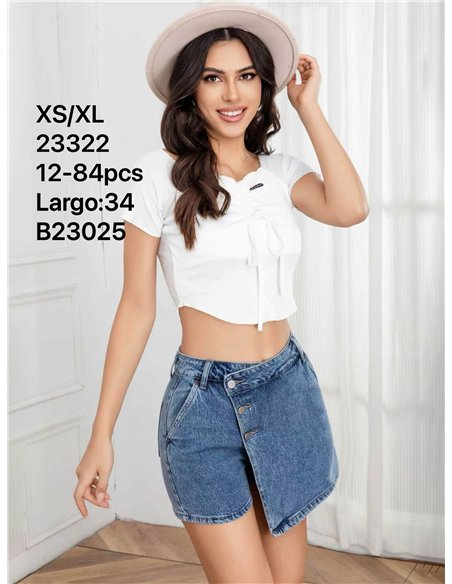 Falda pantalón vaquera cruzada