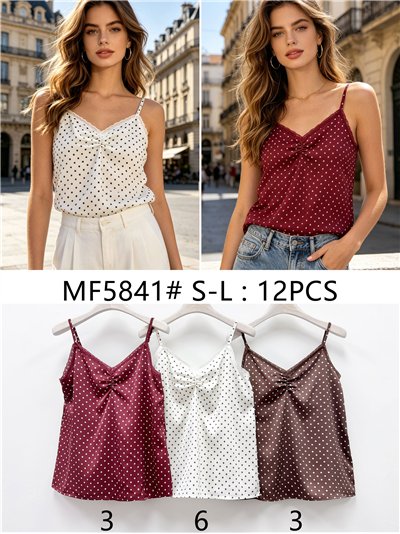 Top lencero satinado de lunares 2