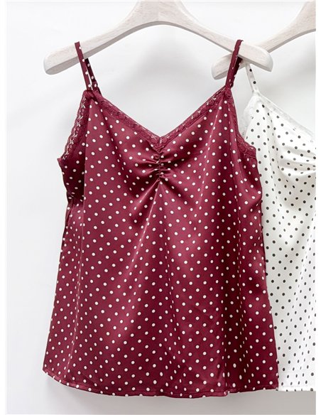 Top lencero satinado de lunares
