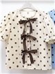 Blusa lunares con lazos contrastes