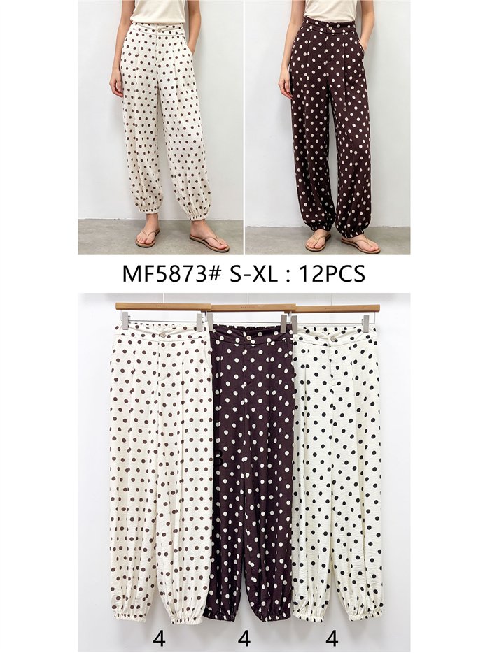 Pantalón bombacho de lunares