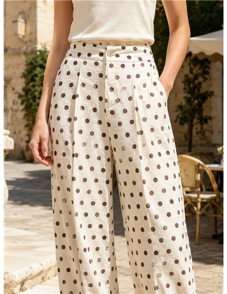 Pantalón bombacho de lunares