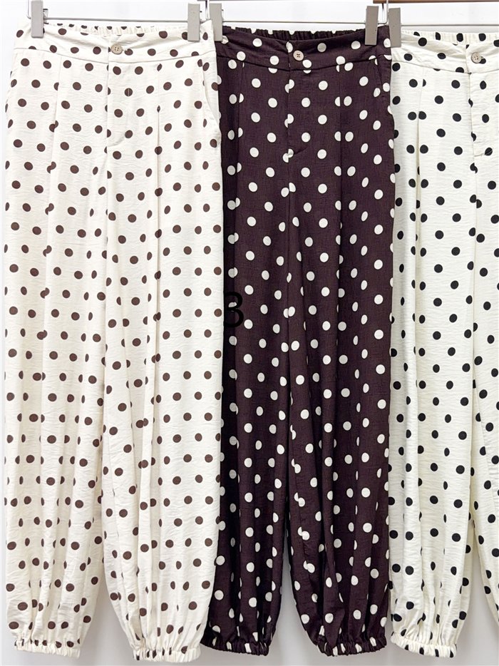 Pantalón bombacho de lunares