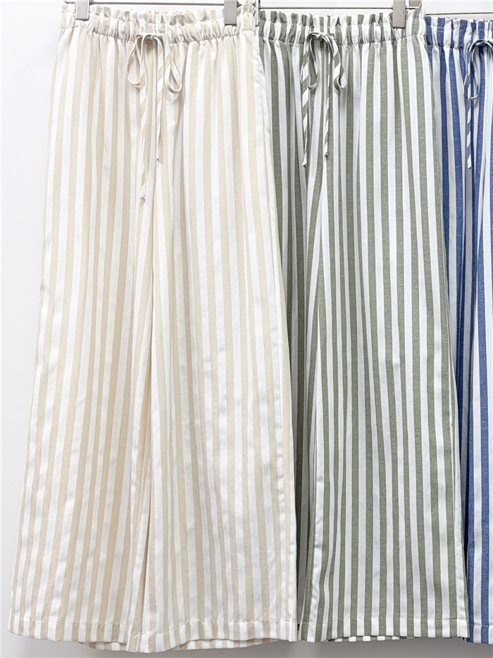 Pantalón palazzo rayas con cordón