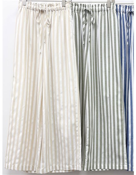 Pantalón palazzo rayas con cordón