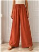 Pantalón palazzo liso con cintura elástica
