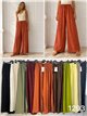 Pantalón palazzo liso con cintura elástica