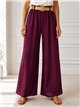 Pantalón palazzo liso con cinturón