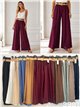 Pantalón palazzo liso con cinturón