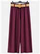 Pantalón palazzo liso con cinturón
