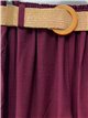Pantalón palazzo liso con cinturón