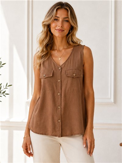 Blusa sin mangas detalle botones