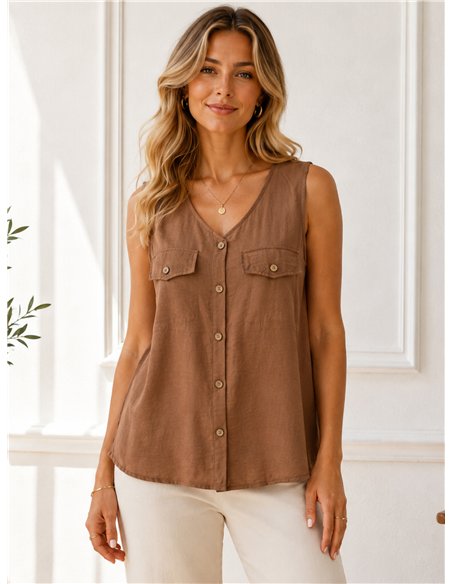 Blusa sin mangas detalle botones