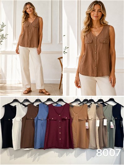 Blusa sin mangas detalle botones 2