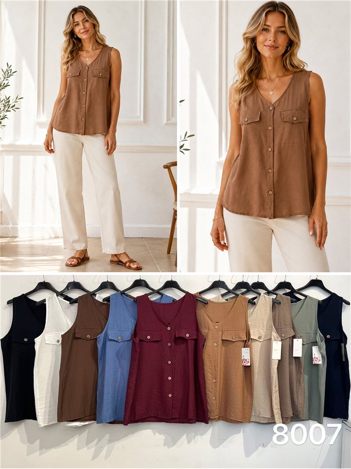 Blusa sin mangas detalle botones