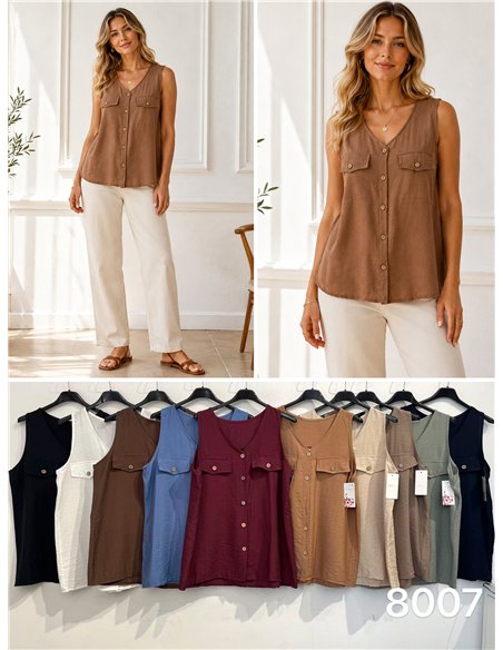 Blusa sin mangas detalle botones
