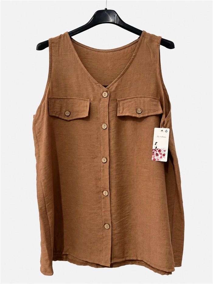 Blusa sin mangas detalle botones