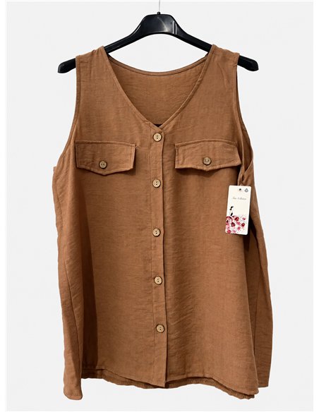 Blusa sin mangas detalle botones