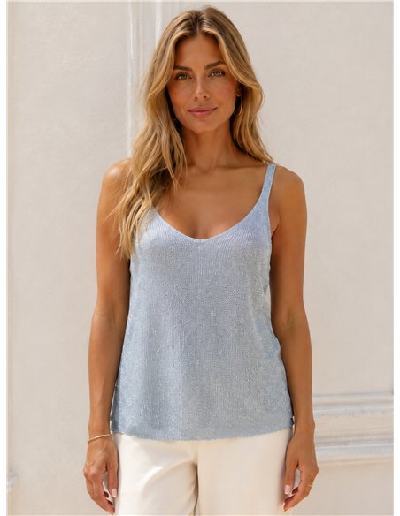 débardeur en maille lurex